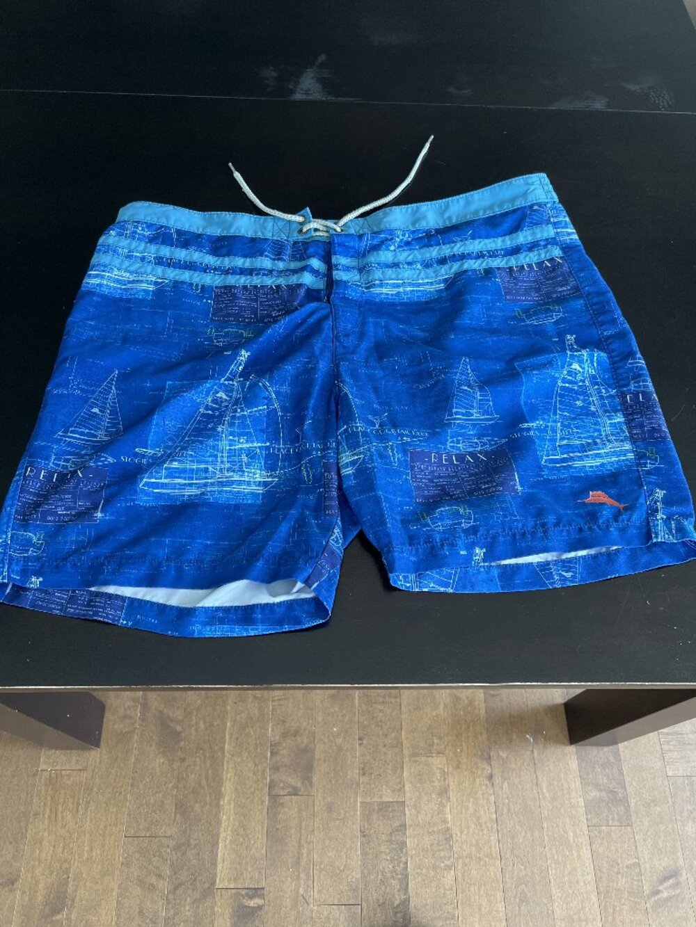 Tommy Bahama Relax Swim Trunks XXL Blue Nautical Big & Tall Shorts